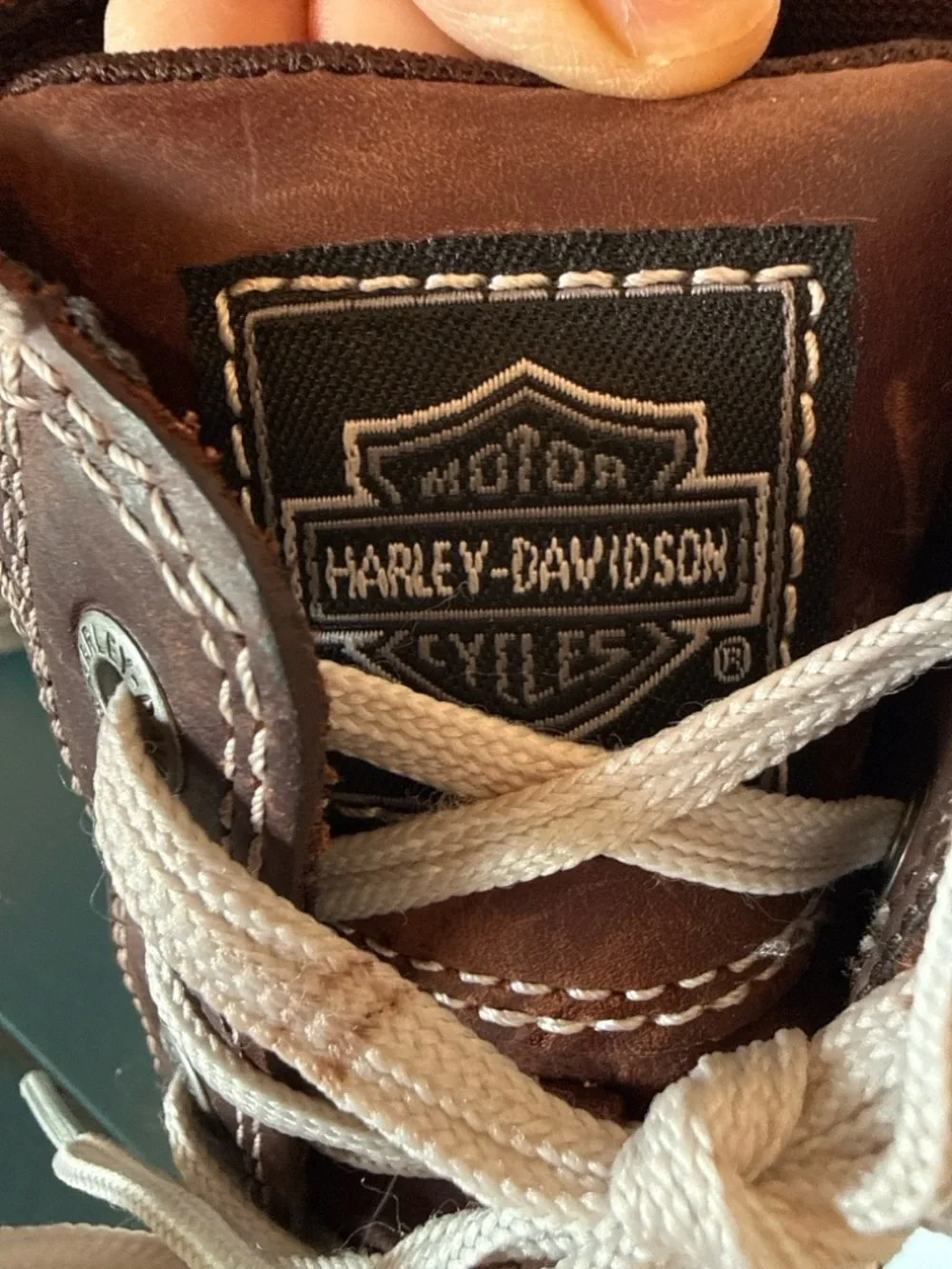 Harley-Davidson Brown Leather High Top Boots Men’s Lace Up Casual Sneaker Style